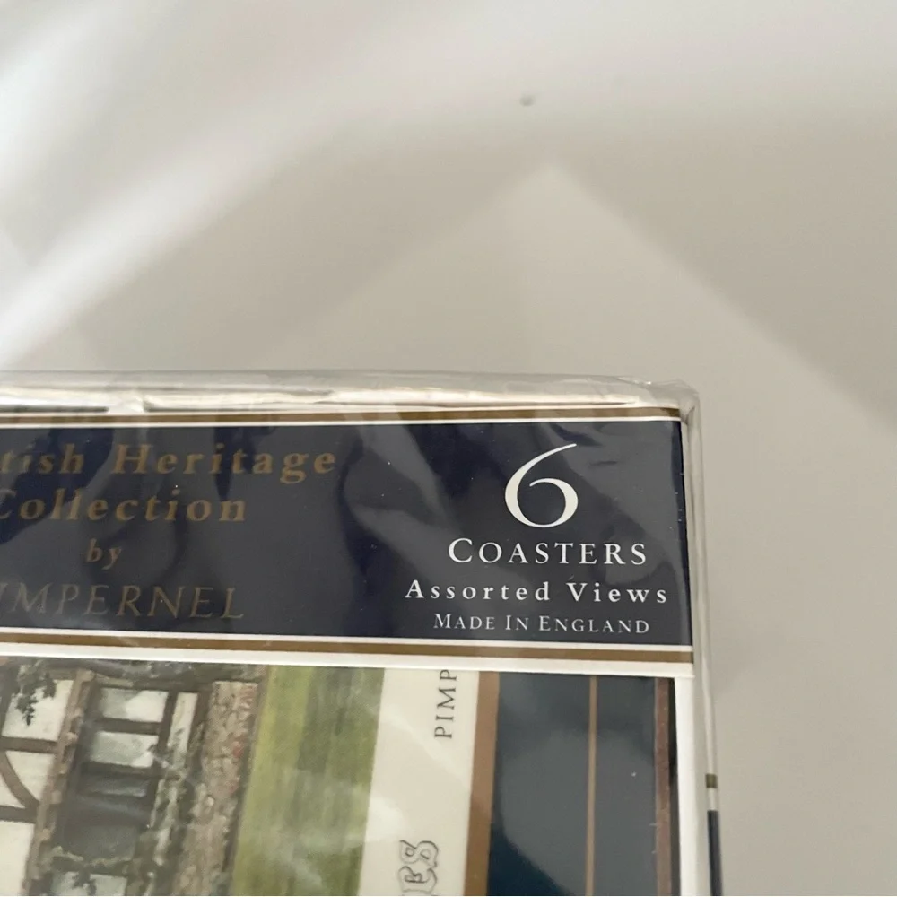 NEW! SET of 6 English Cottage Blue Coasters by Pimpernel